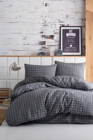 MNZ-Easy-Iron Duvet Cover Set مزدوجة من الميني مربع الأنتراكيت Ep-028748 - Enlora Home