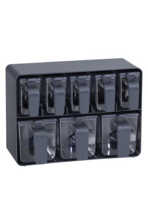 MNZ-Eight-piece Spice Jar Set Gray - Herevin