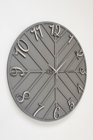MNZ-Endless Line ديكوراتي ساعة الجدار الأنتراكيت والفضة 37x37cm آلية صامتة 37xNRx - aSSe Tasarım