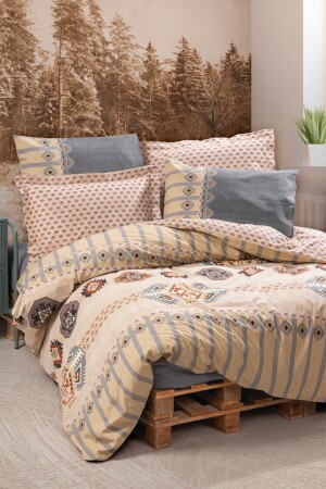 MNZ-Ethnic Single Duvet Cover Set ديكوتا جراي 1748p - Cotton Box