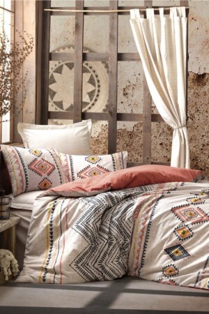 MNZ-Ethnic Single Duvet Cover Set فليكس الطلاء 8680108048863 - Cotton Box