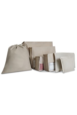 MNZ-EV TEXTILE BEIGE SUITCASE ORGANIZER-SET من 7 - Cuty Home