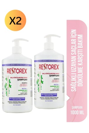 الشامبو ضد تساقط الشعر من MNZ-Extra Resistance Shampoo ضد تساقط الشعر 1000 ml 2 قطع 2_SAC_DOKULME - Restorex