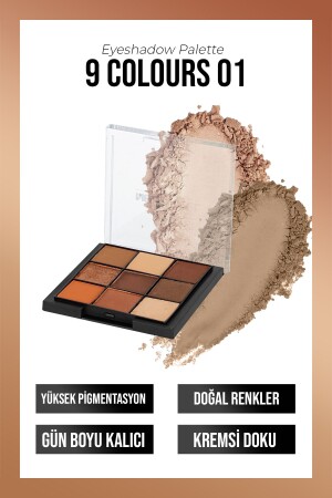 MNZ-Eyeshadow Palette 9 الألوان رقم 01. - New Well
