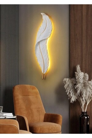 MNZ-Feather Sconce LED باتري تعمل بإضاءة الجدار الديكورية - Ufak Dusler Atölyesi