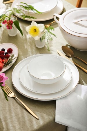 (MNZ-Fine Bone Freya Round Gold 60 Piece Dinner Set) لـ 12 شخصاً 600. 15.01.1820 - Emsan