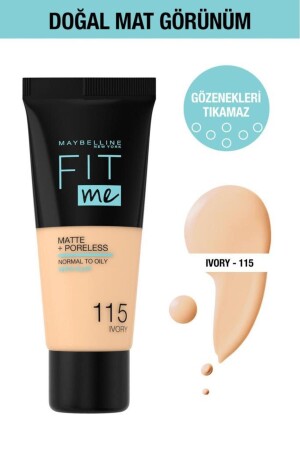 مؤسسة MNZ-Fit Me Matte Poreless - 115 عاج - Maybelline New York