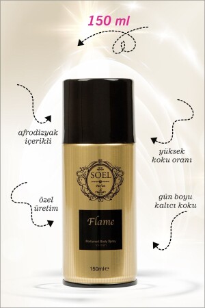 MNZ-Flame Deodorant Spray شعلة مع محتوى الأفروديسيا 150 مل - Soel Parfüm