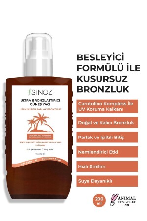MNZ-Flawless Bronzing Sun Oil Spray 200 مللي يحتوي على زيت الجزر الكاكاوية من جوز الهند - Sinoz