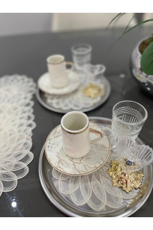 طراز MNZ-Flora ديكوراتي جيبور ليتس مجموعة من 6 كوكتيل القهوة عرض النابكين - Nubu Atelier