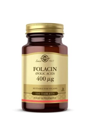 MNZ-Folacin (FOLIC ACID) 400 ميكغ 100 حبوب 5188 - Solgar