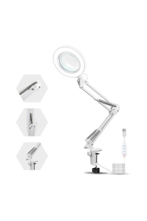 MNZ-Foldable قابل للتعديل LED Lighted Desktop Magnifier 5xlamp - valkyrie