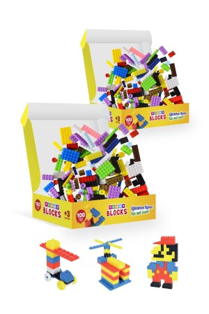MNZ-Funny Blocks ميني 200 قطعة بلاكات ممتعة - P Parti Oyunevi