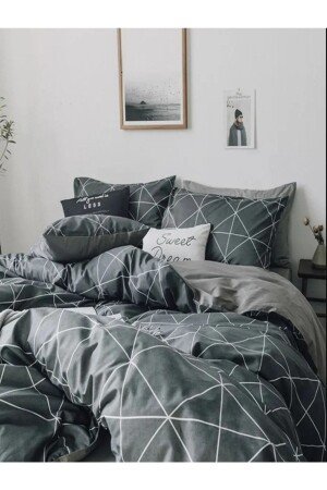 MNZ-Geometric Pattern غطاء الواحد من الغطاء المكون من طرق اثنين الاستخدام الأدلة السرير المُدخنة NTTEKFÜMEBAK - Sares Home