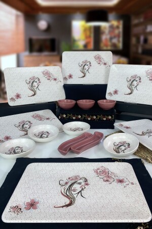 (MNZ-Girl) 15 قطعة (Siera Breakfast Set) لـ 6 أشخاص (BEA009 - Keramika
