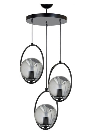 MNZ-Glass عصرية سوداء 3 قطع سلة مصباح العدوان غرفة المعيشة-دخل-المطبخ-دخل-غرفة المراهقين سيمبر-01 - avizade