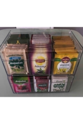 MNZ-Global. المتجر مربع الشاي والقهوة المستطيل 2 قطعة مع غطاء شفاف و 6 أقسام مربع الشاي Rsm3841 - RsmConcept
