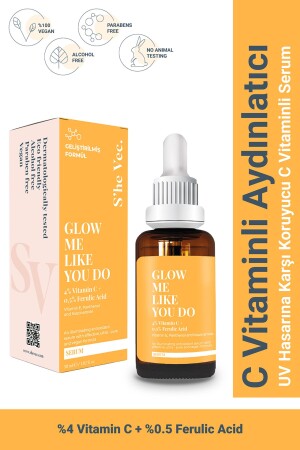 MNZ-GLOW ME LIKE YOU DO - إضاءة و طون الجلد توازن في فيتامين سي سيروم ضد البقع (30 مل) - She Vec