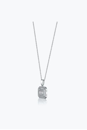MNZ-Gold Baguette Necklace KLLJ1001-25524 - Altınbaş