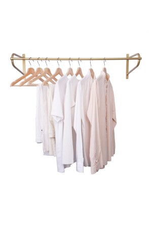 MNZ-Gold Metal Wall Mounted Hanger ثياب شنق الملابس شنق الجدار ثياب شنق الذهب شنق بدون موقف - Fec Reklam