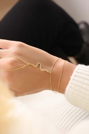 MNZ-Gold Plated Snake Model 925 نجمن الفضة شاهماران - Lia Berto