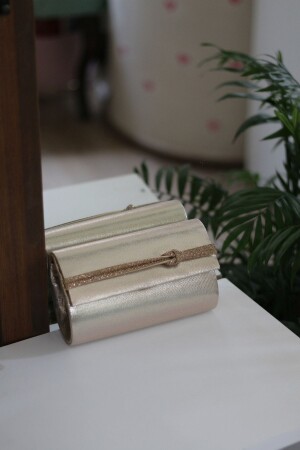كيس سلسلة ثوب المساء للمرأة من طراز MNZ-Gold Stone تفصيلي MB000502 - Moom Bag