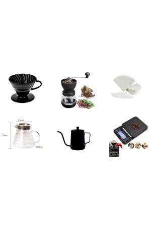 MNZ-Grossberg Coffe V60 مرشحات القهوة جعة باريستا كاملة مجموعة grsbrg-v60-مليئة - Genel Markalar