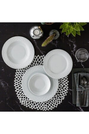 MNZ-Güral 24 قطعة ألفا عشاء مجموعة ALF24Y400 - Güral Porselen