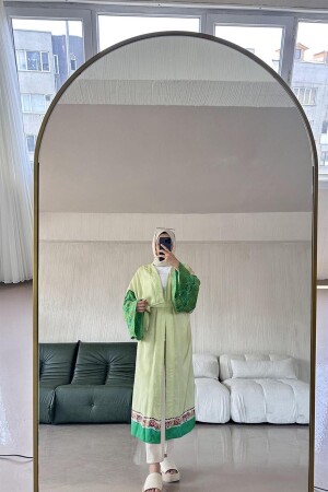MNZ-Hazel Bat Sleeve كيمونو خضراء - Sawosh