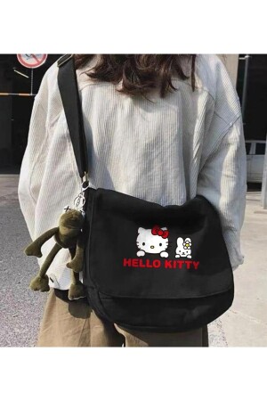 (MNZ-Hello Kitty) طباعة (Unisex) كيس الرسول الأسود 19071403 - Touz Moda