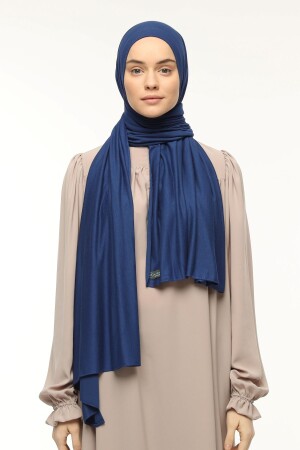MNZ-Hijab Combed Cotton Shawl Plain Parliament Blue (منطقة الحزام) - Altobeh