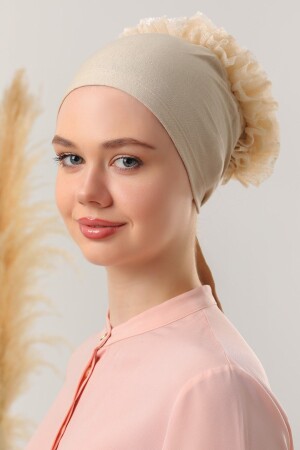 MNZ-Hijab Frilly Bone Beige - Melodi Scarf