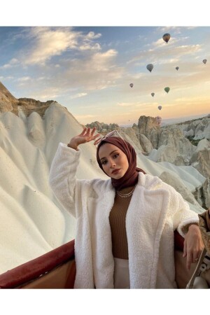 نموذج قشرة القطن المشمشة من MNZ-Hijab - براون قذر - Organic