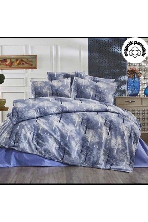 MNZ-Home نمط شجرة زرقاء واحد فخمة القطن غطاء غطاء مجموعة - مجموعة غطاء غطاء مجموعة - Lotusline
