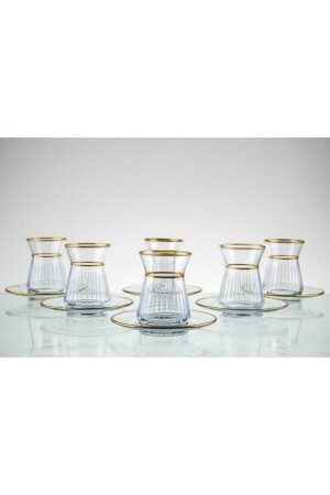 مجموعة الشاي من طراز MNZ-Irem لـ 6 أشخاص، 13 قطعة، 6 كوبات الشاي و 6 لوحات الشاي Ekosehome004 - Paşabahçe