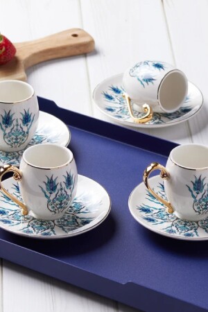 كوب قهوة MNZ-Iznik مجموعة 6 أشخاص 80 مل - Karaca