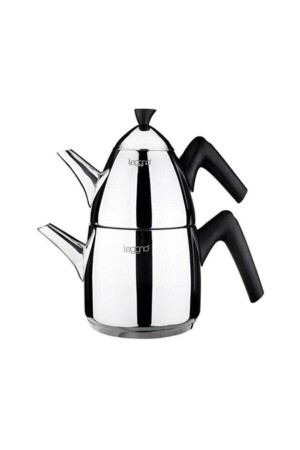 MNZ-Joy Soft Touch Black Handled Teapot Set (1 ليت + 2 ليت) P419PŞÜ. 01124. 01 - Leggno