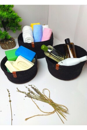 مجموعة من سلة المزق من طراز MNZ-Jute Wicker Set ، المنسوجة باليد ، السلة متعددة الأغراض ، منظمة الحمام والمطبخ spt03 - MaVaux