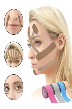 شريط لون الجلد من نوع MNZ-Kinesio لرفع الوجه والترتيبات - Inobag