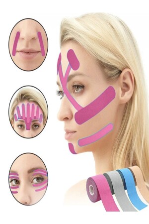 شريط من الألوان الوردية من MNZ-Kinesio لرفع الوجه والترتيبات - Inobag