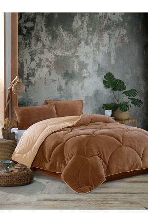 MNZ-King Size Brown Welsoft Quilt 230x260 - Nanosoft