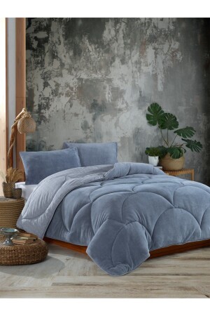 MNZ-King Size Gray Welsoft Quilt 220 × 240 - Nanosoft