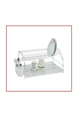 MNZ-Kiwa Jasmin Dish Basket رف طبق مزدوج طبقة - سلة الأطباق Fma06280 - Kiwa Metal