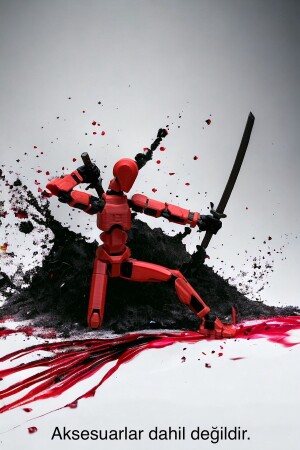 MNZ-Knk13 أحمر الأسود صورة عمل روبوت توقف الحركة صورة جميع المفاصل لعبة متحركة 1 بي سي - Main Collectibles