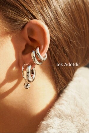 MNZ-Large Size Dome Flat Hoop Model Earcuff Snap-on Cartilage Earring - Sacce Scarves&Accessories