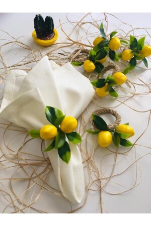 MNZ-Lemon Cluster 6-piece Napkin Ring ليمونابكين - CWolf