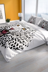 MNZ-Leopard 3d القطن ساتين مزدوج غطاء القشرة مجموعة الماشية14001 - Cattleya