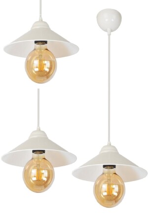 مصباح مُضيء ياباني (MNZ-Lighting) قبعة شمعة بلاستيكية بيضاء مصباح معلق واحد (3 قطع) شمعة واحدة - Arde
