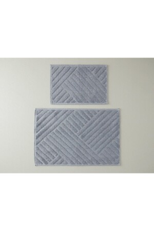 MNZ-Linea قطن حلقة حمام المياه مجموعة 60x90-40x60 سم سم رمادية - English Home