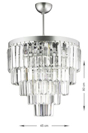 MNZ-Linsa 45 سم كريستال زجاج الحجر فاخر الشنابل - (الذهب الفضي) PY-200-45GM - Avizemoda